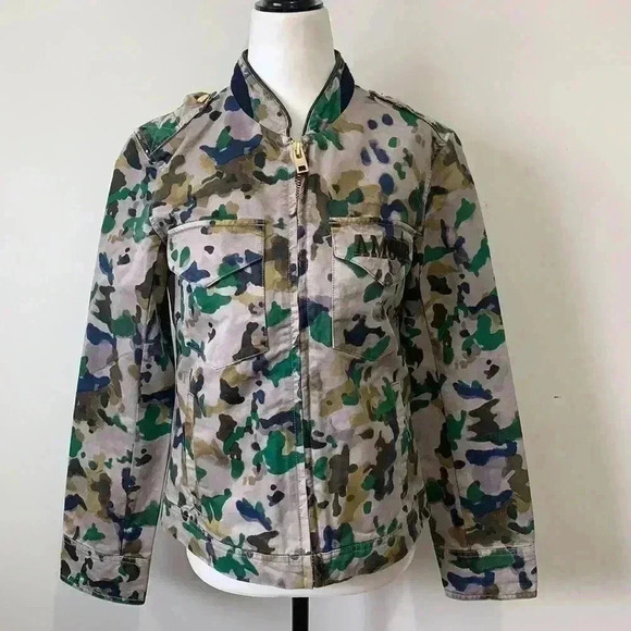 BNWOT ZADIG&VOLTAIRE KAVY CAMOU SPI Jacket size  L - Picture 3 of 5
